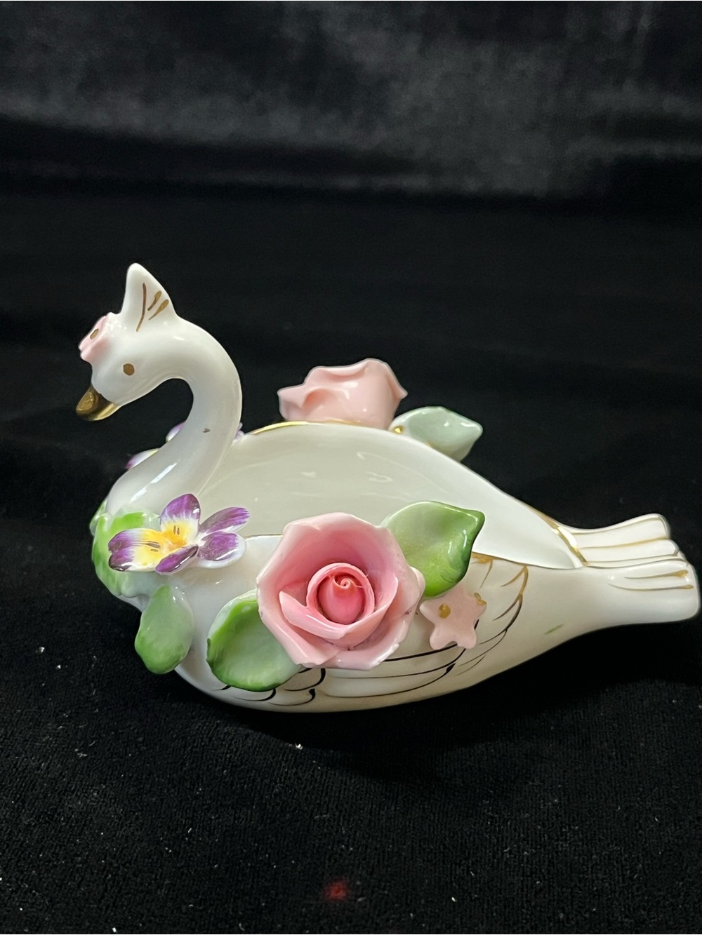 Vintage Lefton China Swan Trinket Dishes - Full Set, Hand-Painted (1950s) - Picture 6 of 15